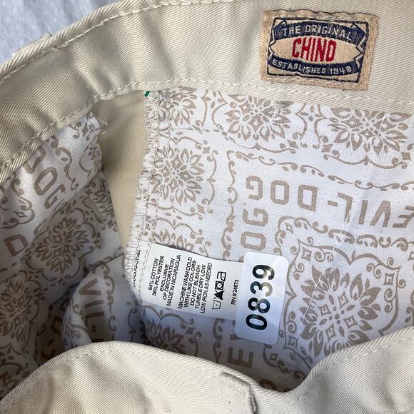 Devil-dog Men’s Solid Flat Front Casual Shorts size 30 W, Natural Tan - Picture 5 of 7